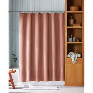 Haven Stall 54" x 80" Cotton Mini Waffle Shower Curtain Cameo Brown Clean Modern